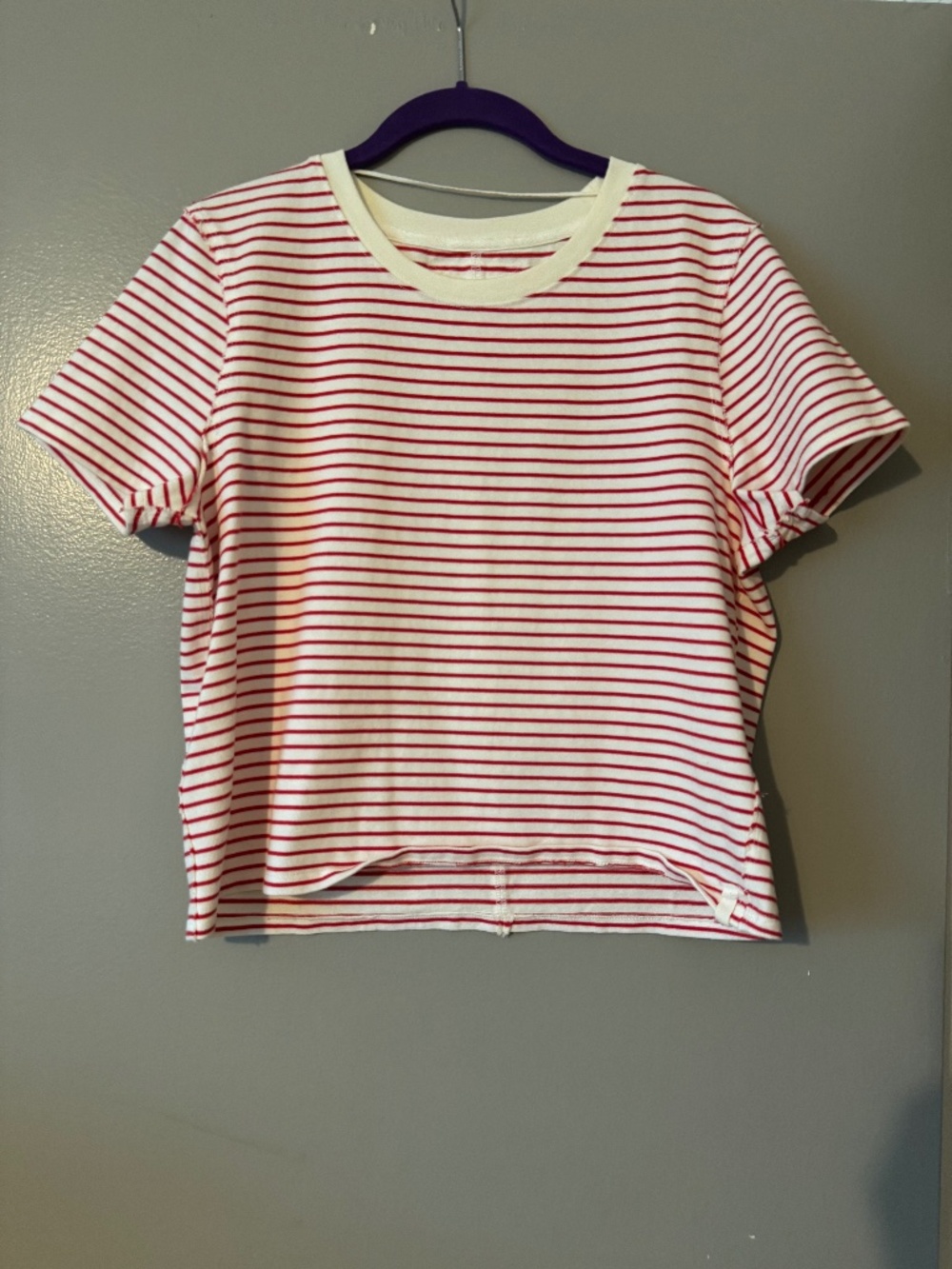 We the Free red/white striped short sleeve shirt